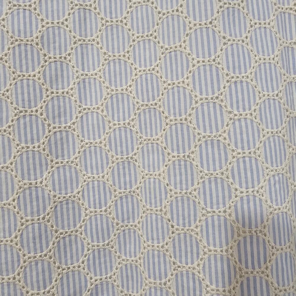 J.Crew Sleeveless Eyelet Shift Dress Blue / White Size 00 - Picture 7 of 10